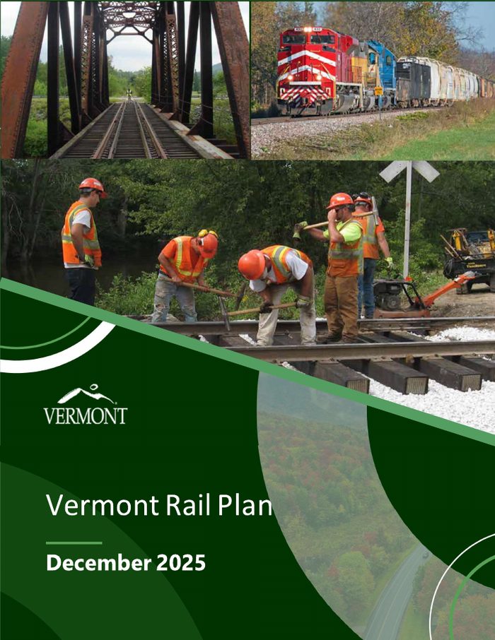 Cover of the 2025 Vermont Rail Plan.